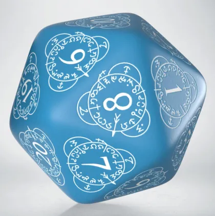 Q-Workshop - D20 Life Counter Dice: Blue & White