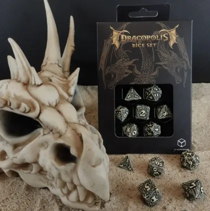 Q-Workshop -Dracopolis RPG Dice Set: The Scandinavian Blackfang (7-delig)