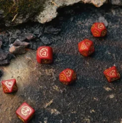 Q-Workshop - Dragons Modern RPG Dice Set: Ruby (7-delig)