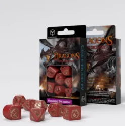 Q-Workshop - Dragons Modern RPG Dice Set: Ruby (7-delig)