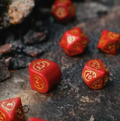 Q-Workshop - Dragons Modern RPG Dice Set: Ruby (7-delig)