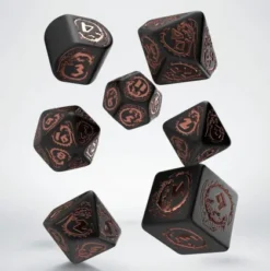 Q-Workshop - Dragons Modern RPG Dice Set: Obsidian (7-delig)