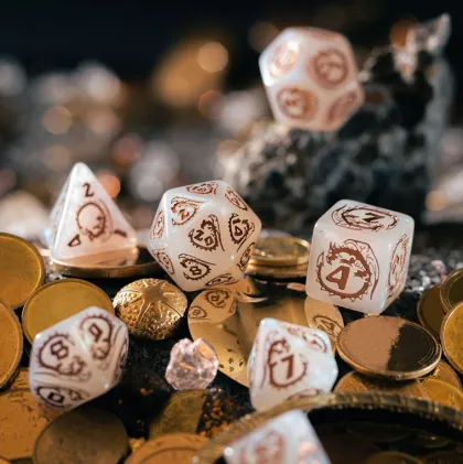 Q-Workshop - Dragons RPG Dice Set: Quartz (7-delig)