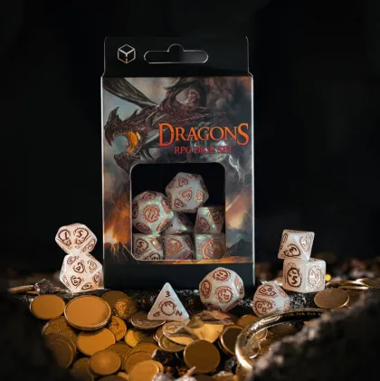 Q-Workshop - Dragons RPG Dice Set: Quartz (7-delig)