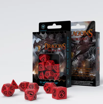 Q-Workshop - Dragons RPG Dice Set: Garnet (7-delig)