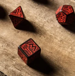 Q-Workshop - Dwarven RPG Dice Set: Black & Red (7-delig)