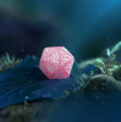 Q-Workshop - Elvish RPG Dice Set: Shimmering Pink & White (7-delig)