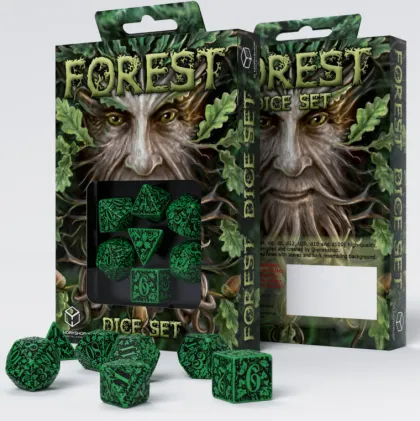 Q-Workshop - Forest RPG Dice Set: Jungle (7-delig)