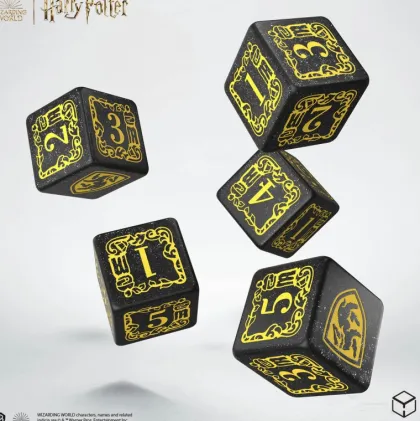 Q-Workshop - Harry Potter Dice & Pouch: Hufflepuff (5-delig)