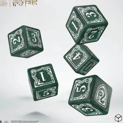 Q-Workshop - Harry Potter Dice & Pouch: Slytherin (5-delig)