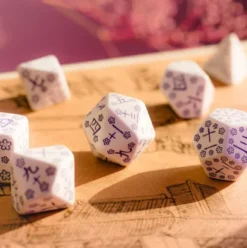 Q-Workshop - Japanese RPG Dice Set: Blue Star Lotus (7-delig)