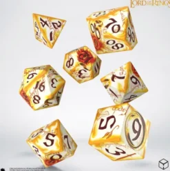 Q-Workshop - Lord of the Rings RPG Full Art Dice Set - Whitefire Radiance (7-delig)