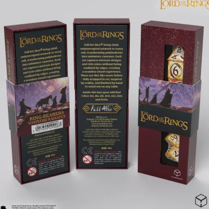 Q-Workshop - Lord of the Rings RPG Full Art Dice Set - Whitefire Radiance (7-delig)