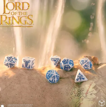 Q-Workshop - Lord of the Rings RPG Dice Set: Rivendell - Stone (7-delig)