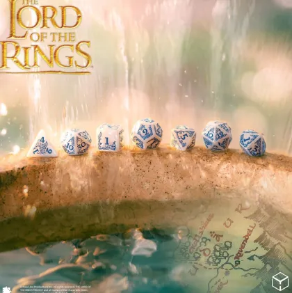 Q-Workshop - Lord of the Rings RPG Dice Set: Rivendell - Stone (7-delig)