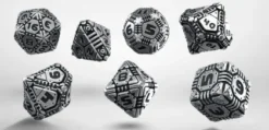 Q-Workshop - Metal RPG Dice Set: Tech (7-delig)