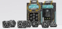 Q-Workshop - Metal RPG Dice Set: Tech (7-delig)