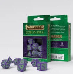 Q-Workshop - Pathfinder RPG Dice Set: Goblin Dice Purple & Green (7-delig)