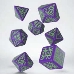 Q-Workshop - Pathfinder RPG Dice Set: Goblin Dice Purple & Green (7-delig)