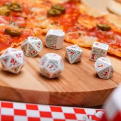 Q-Workshop - Pizza RPG Dice Set: Pepperoni (7-delig)