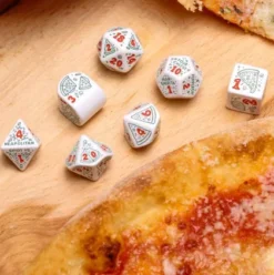 Q-Workshop - Pizza RPG Dice Set: Pepperoni (7-delig)