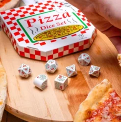 Q-Workshop - Pizza RPG Dice Set: Pepperoni (7-delig)