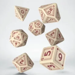 Q-Workshop - RuneQuest RPG Dice Set: Beige & Burgundy (7-delig)
