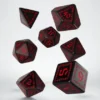 Q-Workshop - Runic RPG Dice Set: Black & Red (7-delig)