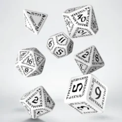 Q-Workshop - Runic RPG Dice Set: White & Black (7-delig)