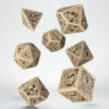 Q-Workshop - Steampunk RPG Dice Set: Beige & Black (7-delig)