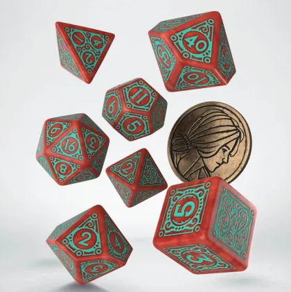 Q-Workshop - The Witcher RPG Dice Set: Triss - Merigold the Fearless (8-delig)