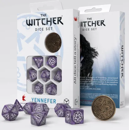 Q-Workshop - The Witcher RPG Dice Set: Yennefer - Lilac and Gooseberries (8-delig)