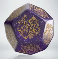 Q-Workshop - Treasure Generator Die: Shimmering Purple & Gold (1 stuk)