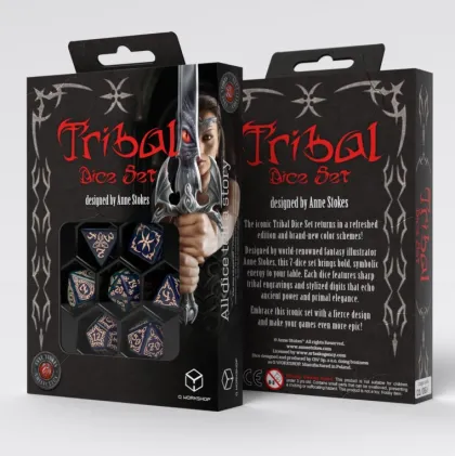Q-Workshop - Tribal Dice Set: Blue-green & Beige