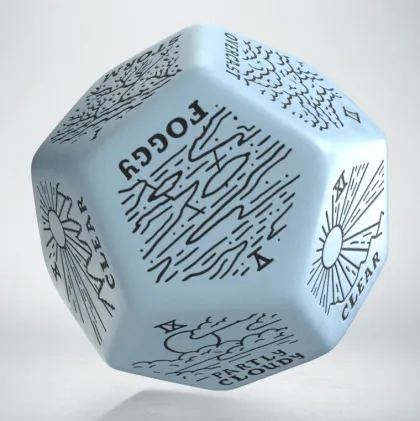 Q-Workshop - Weather Generator Die: Blue & Black