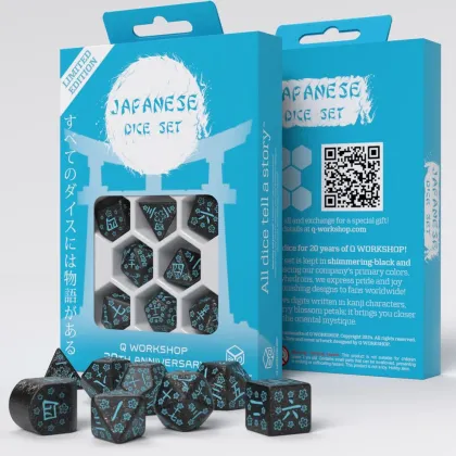 Q-Workshop - 20 Years RPG Dice Set: Japanese (8-delig)