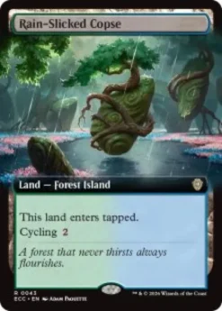 Rain-Slicked Copse (extended art) - Lorwyn Eclipsed Commander Varianten