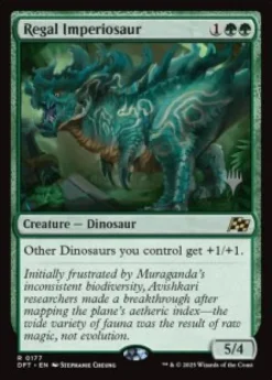 Regal Imperiosaur (foil) - Aetherdrift Planeswalker Stamped