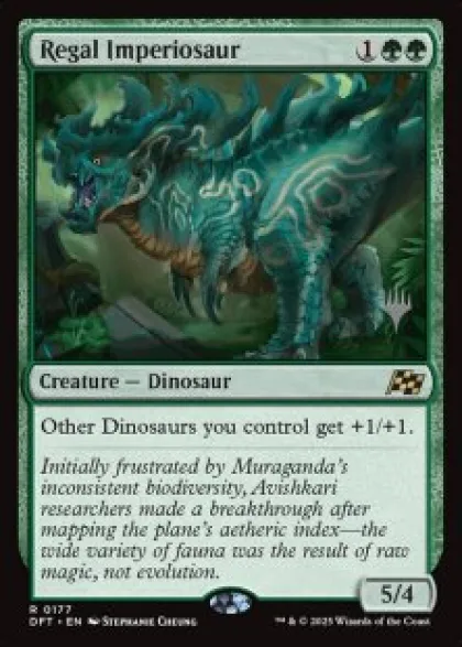 Regal Imperiosaur (foil) - Aetherdrift Planeswalker Stamped