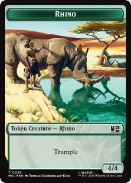 Rhino token (#29) (surge foil) (4/4) - Marvel Super Heroes Commander