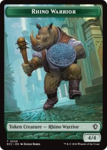 Rhino Warrior token (foil) (4/4) - Lorwyn Eclipsed Commander