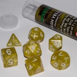 Role Playing Dice Set Flash Yellow (7-delig)