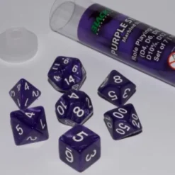Role Playing Dice Set Purple Strike (7-delig)