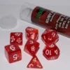Role Playing Dice Set Ruby Red (7-delig)