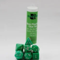 Role Playing Dice Set Solid Green (7-delig)