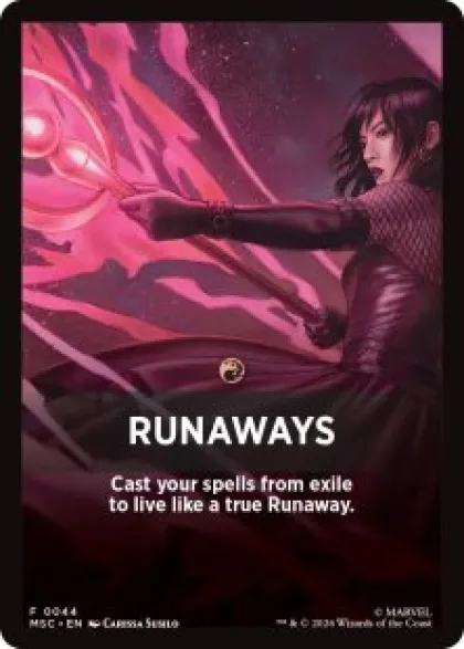 Runaways front card - Marvel Super Heroes Commander