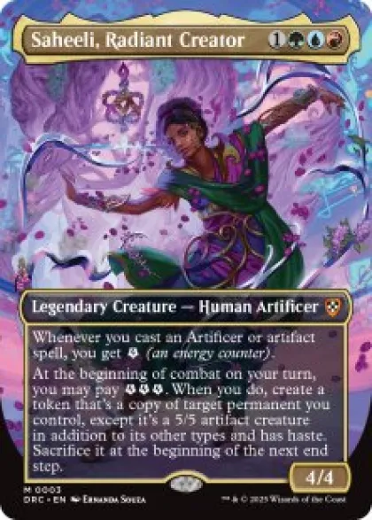 Saheeli, Radiant Creator (borderless) - Aetherdrift Commander