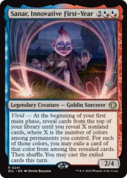 Sanar, Innovative First-Year (foil) - Lorwyn Eclipsed Planeswalker Stamped