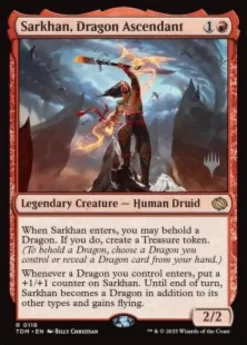 Sarkhan, Dragon Ascendant (foil) - Tarkir: Dragonstorm Planeswalker Stamped
