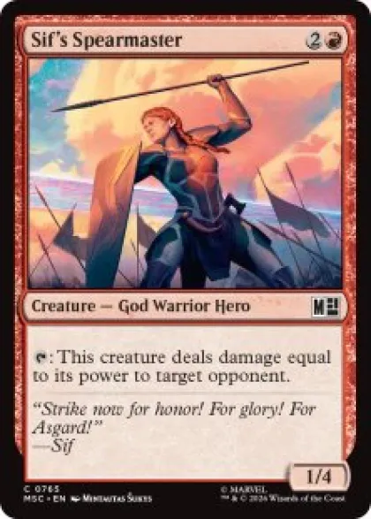 Sif's Spearmaster (foil) - Marvel Super Heroes Commander